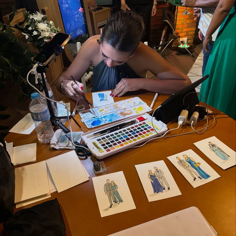 Aquarela & Ilustração ao Vivo feita ao vivo em evento