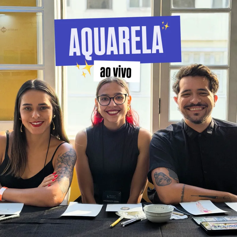 Aquarela equipe trio