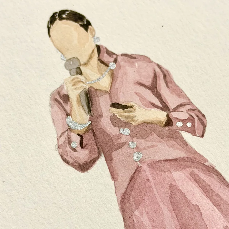 Aquarela retrato pintura